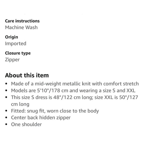 Terea Women's Nola One Shoulder Metallic MIdi Dress Size 3X NWT - Picture 6 of 8